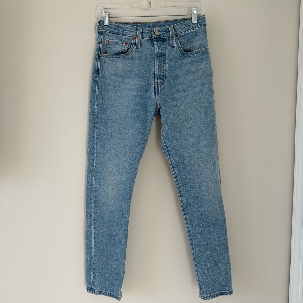 Women’s Levi's 501 Skinny Jeans Blue High Rise Denim Pants High Waisted Size 27 - Picture 2 of 16